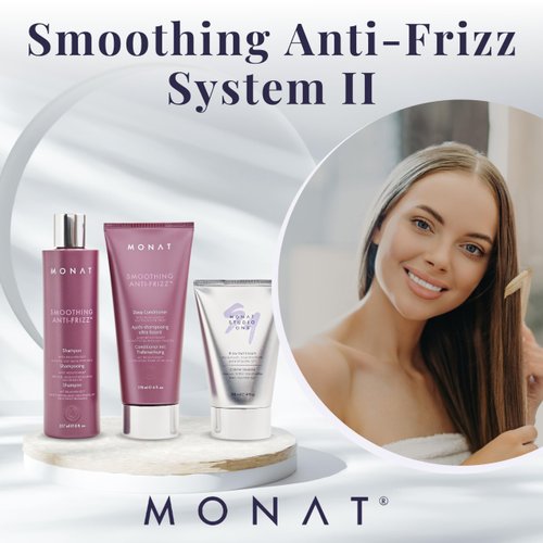 MONAT Smoothing Anti Frizz System – Professional Hair Smoothing Treatment with Smoothing Anti Frizz TM Shampoo Smoothing Anti-Frizz™ Deep Intensive Treatment & Studio One TM Blowout Cream
