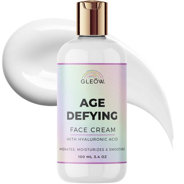GLEOW Hydrating Face Cream, Day Night Face Cream for Women, Face Moisturizer with Hyaluronic Acid, Hydrating Moisturizer for Dry Skin 3.4oz
