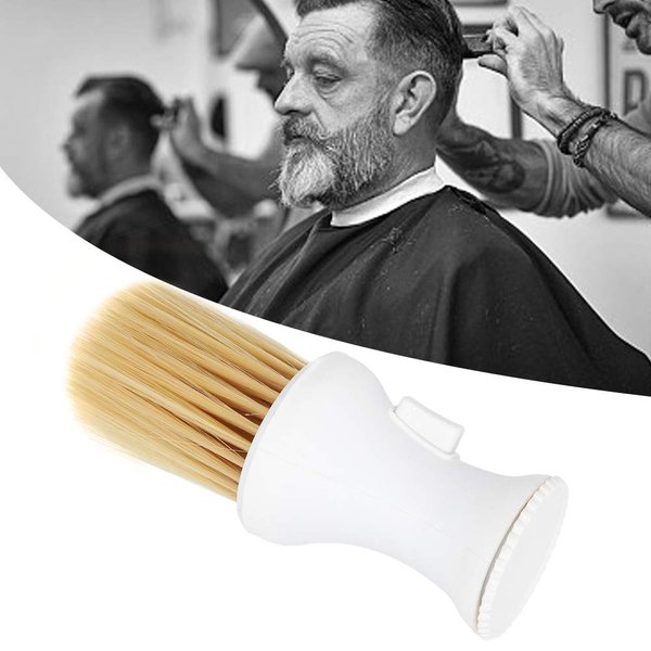 Neck Duster, Hair Duster, Soft Barber Brush, Hairdresser Cleaning Brush, Soft Nylon Hair Suitable for Salon Use, Home Use and Travel Use (White)