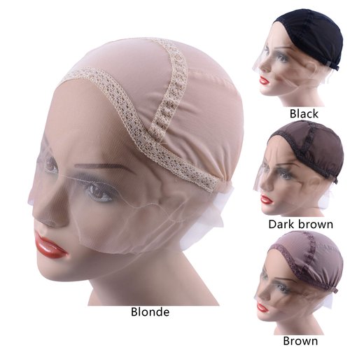 Lace Front Wig Cap for Making Wigs with Adjustable Strap Glueless Weaving Cap Wig Caps Swiss Lace Hairnet (Blonde S 21inch)