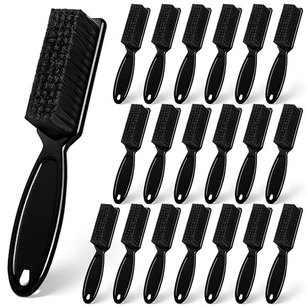 NICEMOVIC Barber Clipper Cleaning Brushes, 20 Pcs Plastic Handle Nylon Bristles, Multifunctional Cleaning Supplies for Hair Salon, Home and Travel Use (Black)