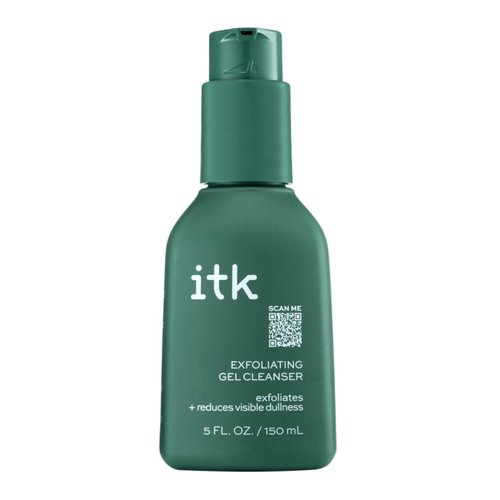ITK Exfoliating Gel Cleanser - Brightens + Smooths Skin - Even-Toned Skin - Cleanses Skin - Glycolic Forumla to Brighten Skin + Spirulina Extract