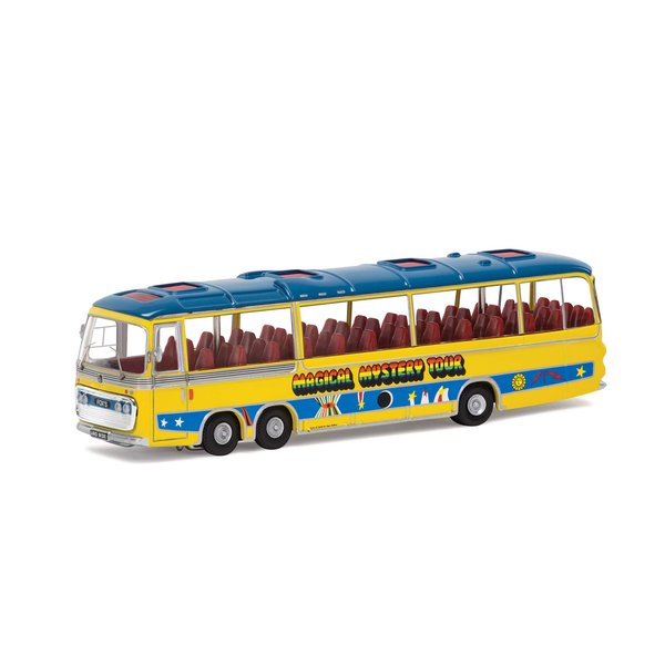 Corgi Diecast Model Cars - CC42419 The Beatles - Magical Mystery Tour Bus - 1:76 Pre-Built Model Vehicles Toy, Classic Metal Die Cast Collectible, Auto Toys Models for Adults - Yellow
