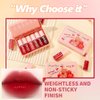 6 Colors Lip Tint Stain Korean Lip Gloss Set, Plumping Lip Tint Mini Liquid Lipstick, Multi-Use Cheek and Lip Tint, Long lasting Waterproof, Non-Stick Cup, Lip Tint Makeup