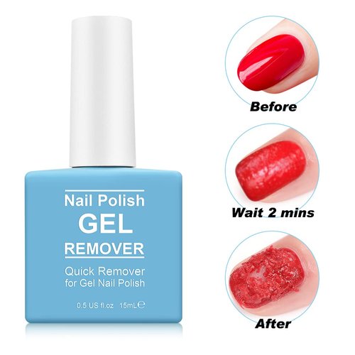 Nail Polish Remover,Quicker Easier Gel Polish Remover with Nail Buffer & Cuticle Pusher Tool Set,Gel in 2-5mins,Gel Remover Polish for Home DIY