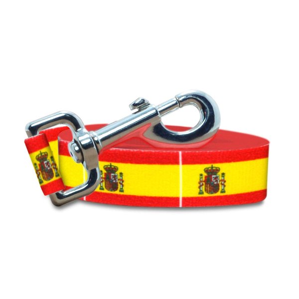 Dog Leash with The Spain Flag Design | Great for National Holidays, Special Events, Festivals, Independence Days and Every Day Strong Safe | 4 or 6 foot long
