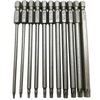 YDLQWCZ Long Torx Security Head Screwdriver Drill Set 1/4 Inch Hex Shank T6 T7 T8 T9 T10 T15 T20 T25 T27 T30 T40 11 Pieces 4 Inch Length S2 Steel Torx Screwdriver Bit Set (11pcs Torx Head 100mm)