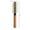Nylon Boar Bristle Hair Brush, Round Brush for Blow Drying, Small 2" Barrel Blowout Brush, Anti Static Hairbrush, Cork Comfort Grip Handle, Detangling Plastic/Natural Bristle Hair Styling Tool