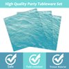 gisgfim 96 Pcs Ocean Sea Plates and Napkins Party Supplies Ocean Waves Birthday Party Tableware Set Sea Theme Party Decorations Favors for Birthday Baby Shower for 24 Guests