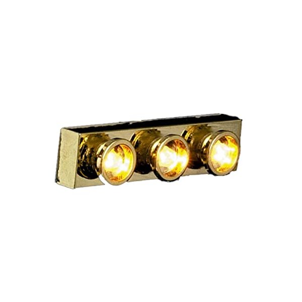 Melody Jane Dolls Houses House Miniature Accessory Electric Lighting 3 Spot Lights in Brass Strip