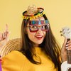 Janinka 18 Pcs Cinco De Mayo Fiesta Party Supplies Straw Sombrero Headbands Paper Eyeglasses, Mexican Theme Party Decor (Classic Style)
