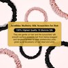100% Pure Mulberry Silk Hair Scrunchy, Skinny Real Silk Scrunchies for Hair Sleep Small Mini Satin Hair Ties for Women Girls Curly Thick Thin No Damage Scrunchie Ponytail Holder Elastics Cute Bands