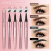 3D Waterproof Microblading Eyebrow Pen,Magic Eyebrow Pencil with 4 Fork Tip,Natural Long-Lasting Smudge-proof Fine Stroke eyebrow microblading Pen for Women(Dark brown)