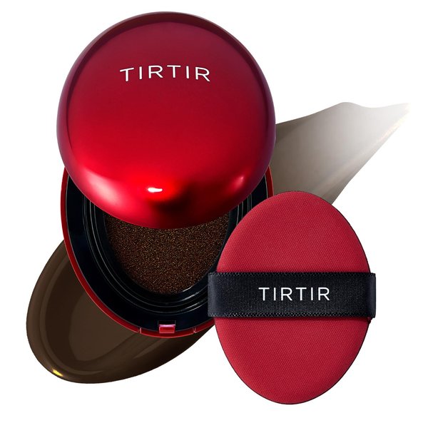 TIRTIR Mask Fit Red Cushion Foundation | Japan's No.1 Choice for Glass skin, Long-Lasting, Lightweight, Buildable Coverage, Semi-Matte (55N Espresso, 0.63 Fl Oz (Pack of 1))