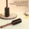 O BRUSHZOO Round Brush for Blow Out, Boar Bristle Round Brush for Blow Drying, Straightening, Styling, Round Hair Brush for Women Men Adds Shine, Volume (2.5in)