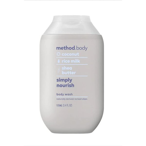Method Body Wash, Simply Nourish, 3.4 Ounces Travel Size
