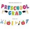 Preschool Graduation Banner 2024, Preschool Graduation Party Decorations 2024, Elementary Graduation Party Supplies Kindergarten Pre K Congrats Grad Supplies (Pre-assembled) - 3Packs