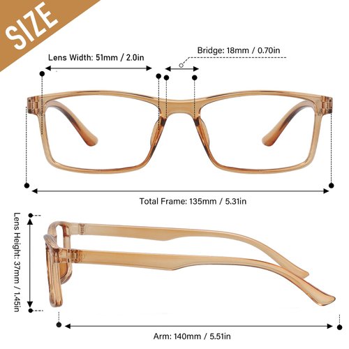 Przene 4 Pack Rectangle Blue Light Blocking Glasses,Anti Glare Eye Strain UV400 Square Eyeglasses for Men Women (MIX COLOR-C2)