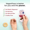 Eco-Dent VeganFloss Dental Floss, Waxed, Cinnamon - Floss with Vegan Plant-Based Wax, Recyclable Cardboard Packaging, 100 Yds (Pack of 6)