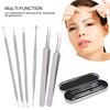 Blackhead Remover Pimple Popper Tool Kit, 6-in-1 Blackhead Comedone Acne Blemish Pimple Extractor Tool Kit Tweezers Kit Skin Care Tools for Face