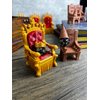 MunnyGrubbers - Dice Jail Cage - Time Out Chair & Dunce Hat - Chair of Shame - Crit Crown & Lucky Throne - (2x Random 7PC D20 Dice Set Included) - Gift for Dungeons and Dragons - DND - D&D - (Combo C)