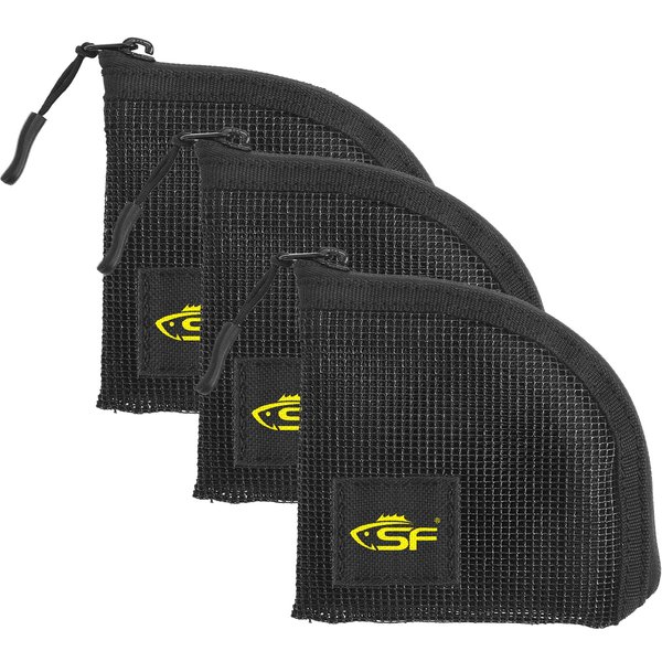 SF Fly Fishing Leader Wallet Quick-Drying 7 Slots Black Mesh Tippet Tapered Leader Polyleader Fly Leader Pocket for Saltwater Freshwater Small