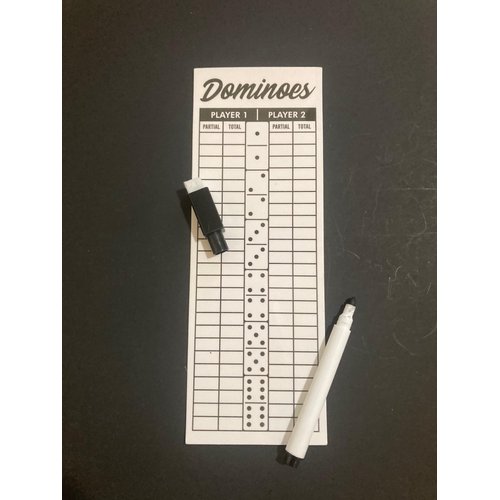 PRK 14 Reusable Double Six Dominoes Game Score Pad with Pen, 8x2.7 Inches so u can Focus on The Game, not on Keeping Score!