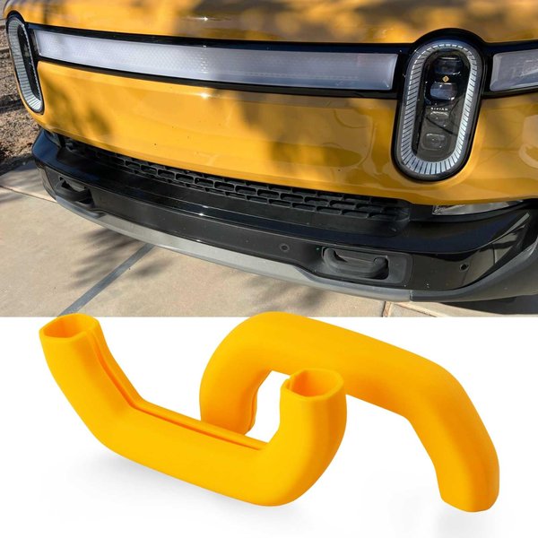 Tesmirror Tow Accessories for Rivian R1t/R1s Accessories 2 Pack Tow Hook Covers for Rivian R1T/R1S Accessories, 𝗬𝗲𝗹𝗹𝗼𝘄