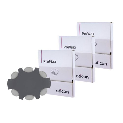 Oticon ProWax Hearing Aid Filters (3-Pack) - Original, Easy to Replace Wax Guards for Optimal Performance (White/Pink)