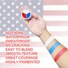 Yeweian Red White Blue Face Body Paint, Halloween SFX Cosplay Clown Makeup, American Flag 3 Colors Prides Face Painting Makeup for Patriotic Veterans Day Independence Day 4th of July,Joker Makeup,12g