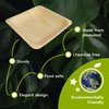 BambooMN Brand - 5.5" x 5.5" x 0.78" Disposable Wood Square Plates/Dishes, 25 Pieces