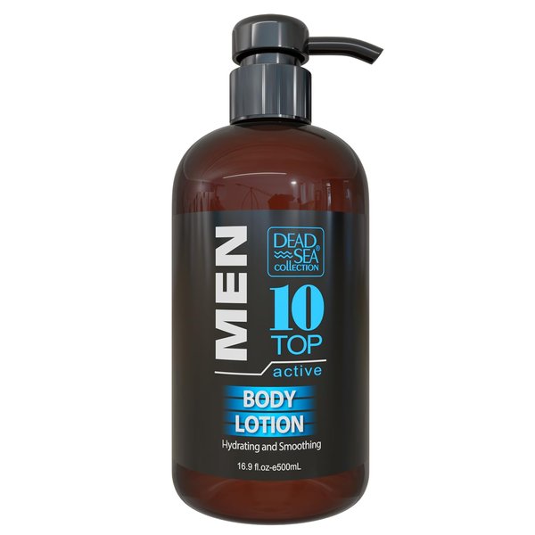 Dead Sea Collection Top 10 Men's Body Lotion - Maximum Hydration Nourishing Moisturizing Lotion for Men - 16.9 Fl Oz Bottle DSC Top 10 Men's Body Lotion 16.9fl.oz/500ml. bottle + pump