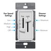 ENERLITES 3 Speed Ceiling Fan Control and LED Dimmer Light Switch, 2.5A Single Pole Light Fan Switch, 300W Incandescent Load, No Neutral Wire Required, 17001-F3-W, White