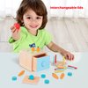 TOOKYLAND Wooden Shape Sorting Cube - 25pcs - 4-in-1 Sorter Box Educational Toy, Ages 12m+