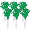 Syhood 6 Pcs Hand Clappers 7.5 Inch Noise Makers Party Favors Sports Clapper Plastic Clapper Sporting Events Cheers for Football Basketball Game Birthday Decorations Gift Supplies (Green and White