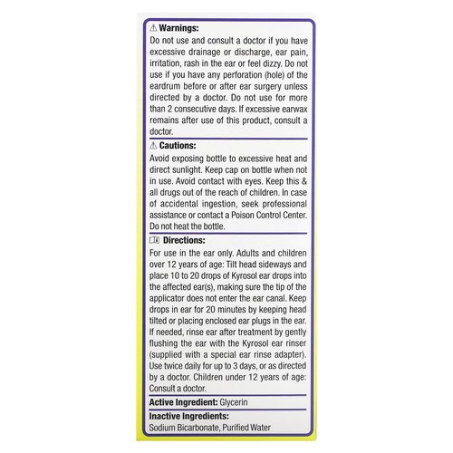 Squip Kyrosol All Natural Ear Wax Removal Drops Refill, 20.0 Ounce 0.51 Fl Oz