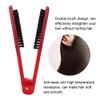 Double Sided Brush, Clamp Hair Brush Straightener Anti Static Styling Comb Hairdressing Tool V Shape Hair Splint Combs Women Men Brushes Double Sided Straightening Brush for Home Barber Shop(Red)