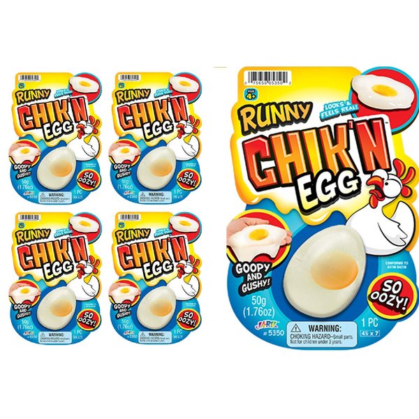JA-RU Squishy Egg Slime (4 Packs) Stress Relief Squeezing Egg, Funny Fidget Toys for Kids. Sensory Squeeze Ball ADHD Toys. Easter Eggs, Party Favor & Cool Stocking Stuffers 5350-4p