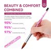 Saviland 4PCS Acrylic Nail Brush Set - Size 4/6/10/14 Acrylic Nail Brushes for Acrylic Application, Professional Acrylic Nail Tools Set with Pink Acrylic Brushes for Nails Extension & 3D Nail Carving