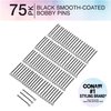 Conair Pin & Match Bobby Pins - hair accessories for women - Bobby Pins Black - Includes Storage Container - 75 Count
