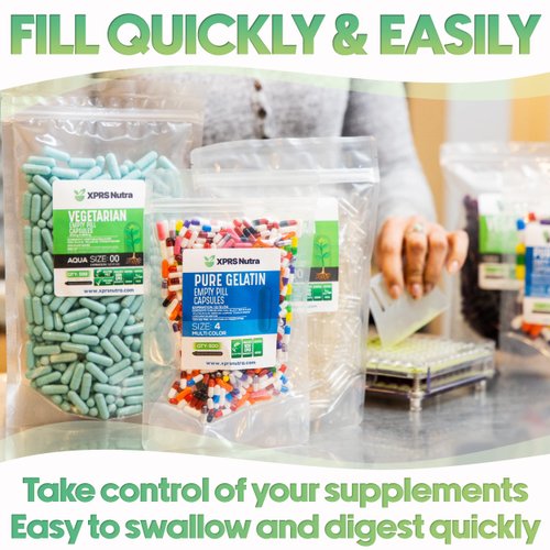 XPRS Nutra Size 00 Empty Capsules - 500 Count Empty Gelatin Capsules - Empty Pill Capsules - DIY Capsule Filling - Fillable Pill Capsules Empty Gel Caps (Purple)