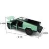 Cybertruck Model: 1/24 Diecast Metal Toy Trucks with Lights and Sounds, Mini Vehicles Toys for Boys, Ages 3 and Up (Green)