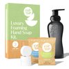 FABTAB Luxury Foaming Hand Soap Kit - Natural Hand Soap - Bathroom Hand Wash - Plant-Based - Platic-Free- No Harsh Chemicals. Variety Scents. 3x 11.09 Fl Oz Glass Bottles