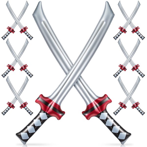 Deekin 24 Pcs Inflatable Ninja Samurai Sword Inflatable Ninja Swords Inflated Katana Sword Toy Blow up Samurai Sword Toy Costume Accessories for Girls and Boys Birthday Ninja Theme Party
