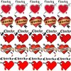 VANTATY 25 PCS 3D Bride Of Chucky Tattoo Heart, Tiffany Costume Bride Of Chucky For Women Kids Girls, Bride Of Chucky Heart Temporary Tattoo Stickers, Halloween Costume Zombie Chucky Makeup Kit