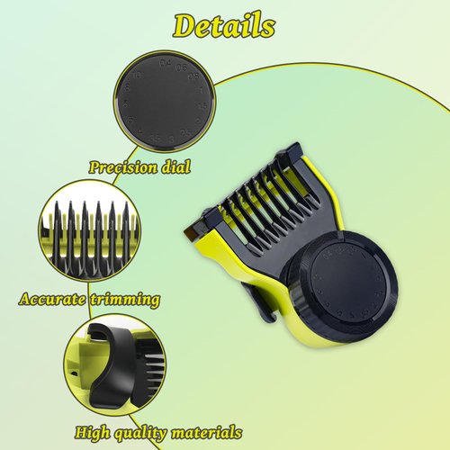 Adjustable Guide Comb Guard for One Blade QP2520 QP2530 QP2620 Nose Trimmer Replacement Blades Heads - Compatible with Philips Norelco One Blade Attachments Includes Guide Comb and Nose Trimmer