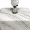 Simple Designs LT2071-WOW White Gray Petite Marbled Ceramic Bedside Mini Table Lamp with White Fabric Shade