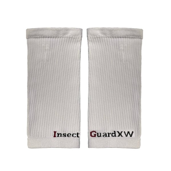 InsectGuard - Permethrin Treated Tick Gaiters/Sleeves and Mosquitoes Flies Chiggers & More Insect Repellent 4 Inch Long Pair (White) One Size Fits All Up to Adult Medium