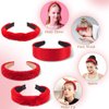 4 Pcs Red Headband Red Accessories Knotted Headband Criss Cross Hair Accessories Satin Headband Red Velvet Braided Headband for Women Girls Chinese New Year Valentine's Day Christmas (Lovely Style)