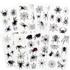 Fake Spider Tattoos, Temporary Face Tattoo for Women Men Kids Halloween Costume, 10-Sheet